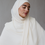 EcoVero Crepe Scarf - Porcelain Cream