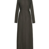 SAVANNAH MOCK WRAP LINEN DRESS - DEEP FOREST
