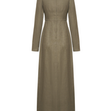 SAVANNAH MOCK WRAP LINEN DRESS - JADE GREEN